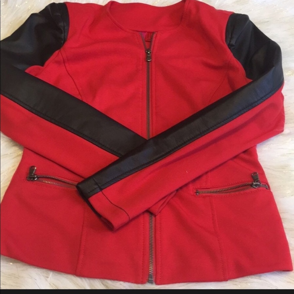 ♥️Red/black Moto jacket